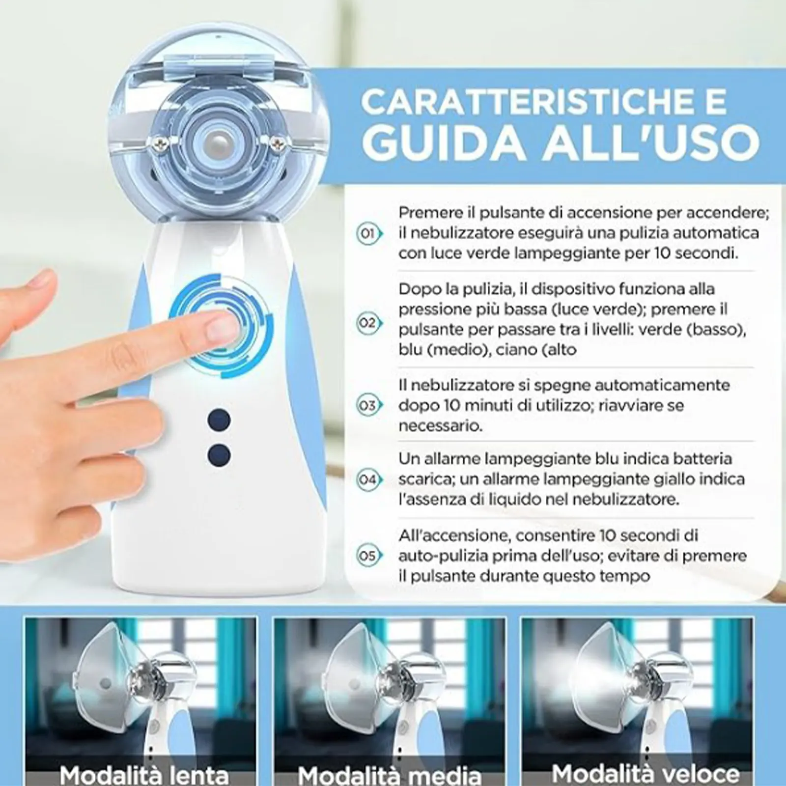 Aerosol Portatile Ultrasuoni Per Adulti Bambini E Neonati - immagine 7