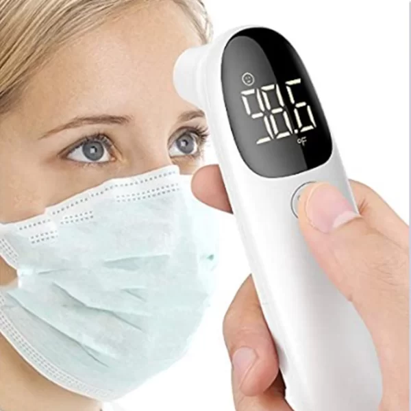 Termometro frontale e auricolare a infrarossi medico, senza contatto, per adulti e bambini, display LCD - immagine 4